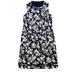 Talbots Sleeveless Fruit Print Navy Brunch Dress Women's Size 6P